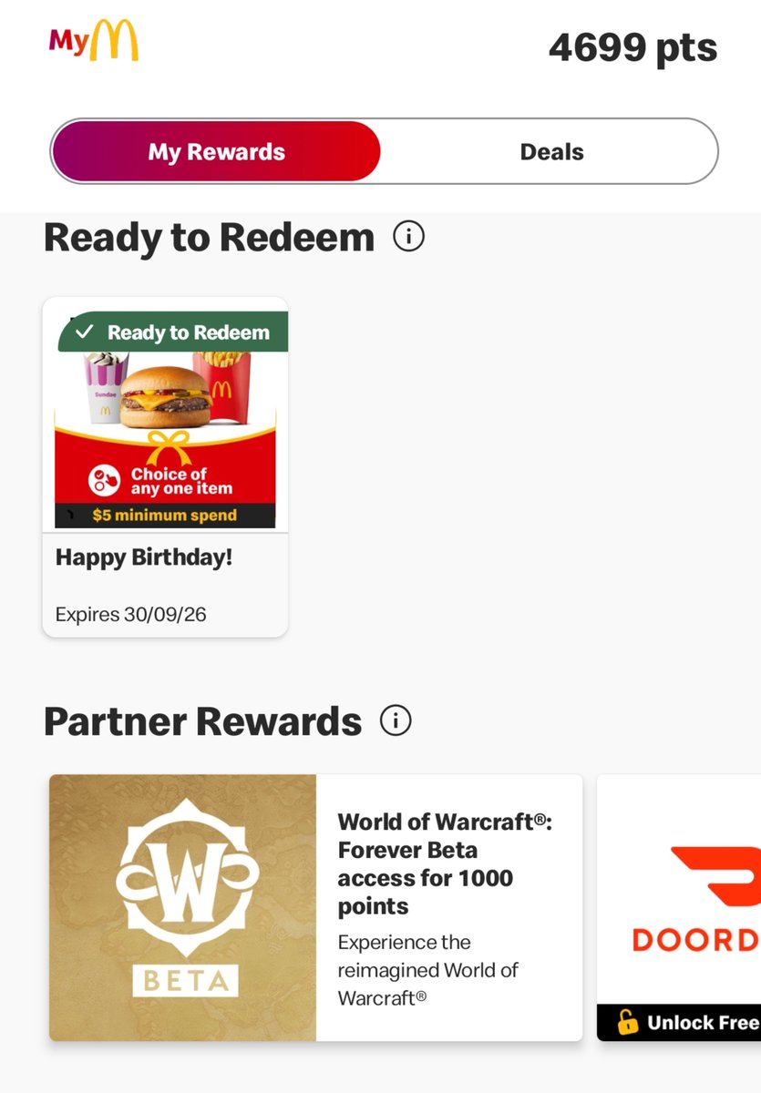 nathan_h7x's tweet photo. For all my fellow Aussies @McDonalds is offering WoW Forever beta codes for 1000 points in their app 😂 @Warcraft https://t.co/9sLpSQgget