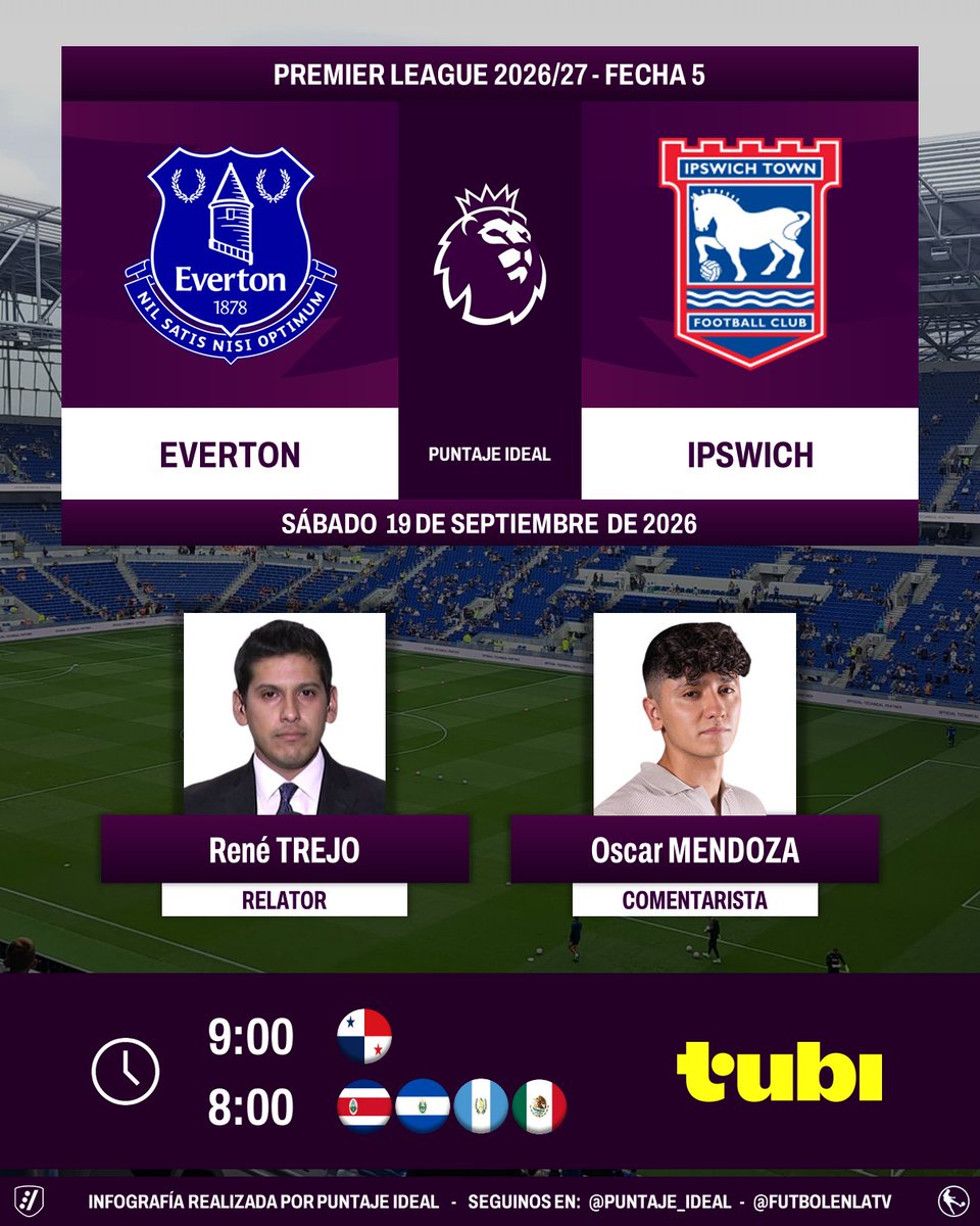 Puntaje_Ideal's tweet photo. ⚽ #PremierLeague 🏴󠁧󠁢󠁥󠁮󠁧󠁿 | #Everton vs. #Ipswich 
🎙 Relator: @renetrejo19
🎙 Comentarista: @oscarmendoza02 
💻📱 @tubi_mx 🇨🇷🇸🇻🇬🇹🇵🇦🇲🇽
💻📱 #FoxONE México 🇲🇽
🤳 #PremierLeagueEnFOX - @somos_fox - #EVEIPS    
Dale RT 🔃 https://t.co/1XTzbIKM46