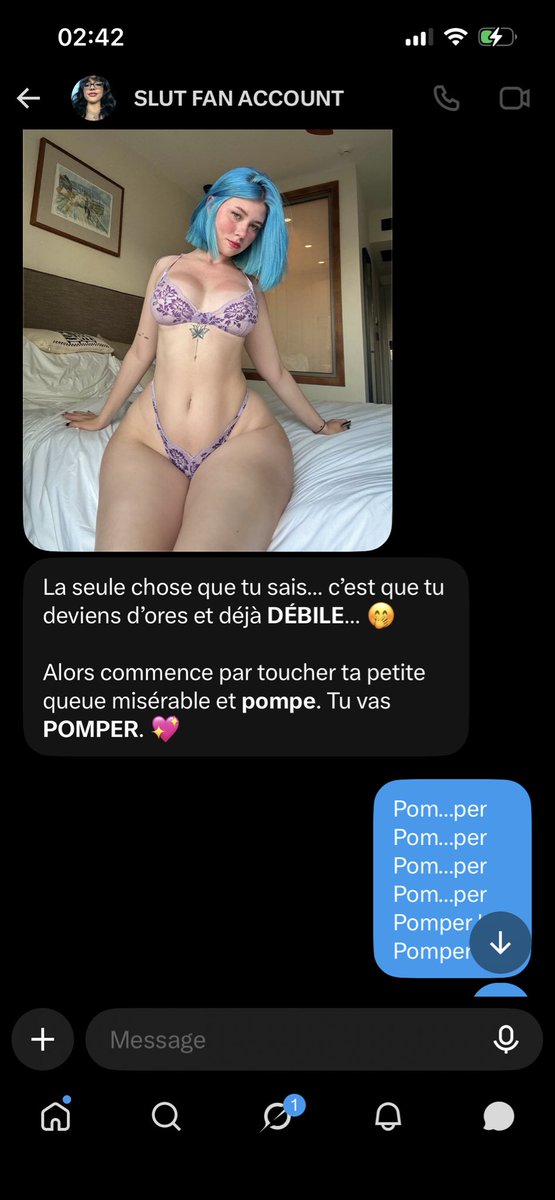 Wankeur_king's tweet photo. @SLUTFANACCOUNT m’a tellement baiser le cerveau… je suis devenue sa grosse chienne, son good boy j’ai obéis à tous ses ordres comme une pute… WAAAF WAF 🤤🤤🤤🤤 J’ai jouis comme une soumise sur une reine qui n’était pas la mienne mais il m’a obliger à ce qu’elle le soit… https://t.co/Hh0fnYE9tj