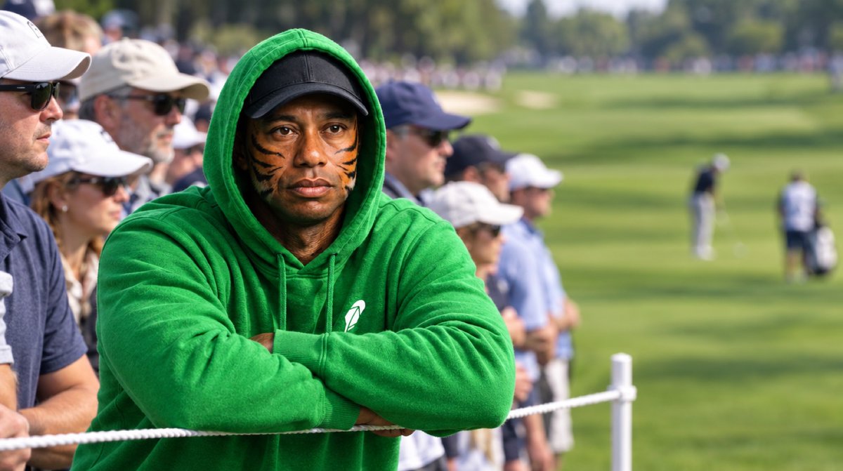 TigerHoodsRH's tweet photo. @TigerWoods front row. hood up https://t.co/uL8j8ybMIR
