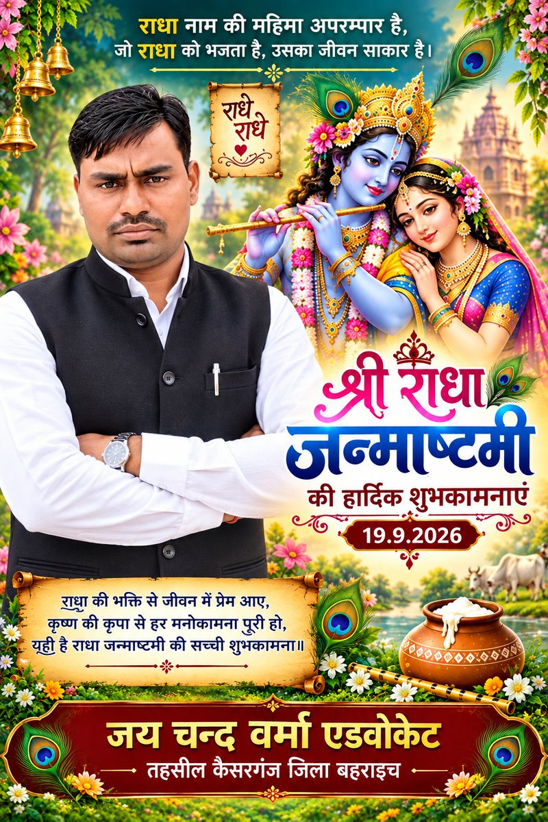 jaychandvetfed's tweet photo. बरसाने में आनंद छायो लाली के जन्मदिन है श्री राधा रानी जन्म दिवस की हार्दिक शुभकामनाएं @SahabThaku11473 https://t.co/2X8uG5ENPL