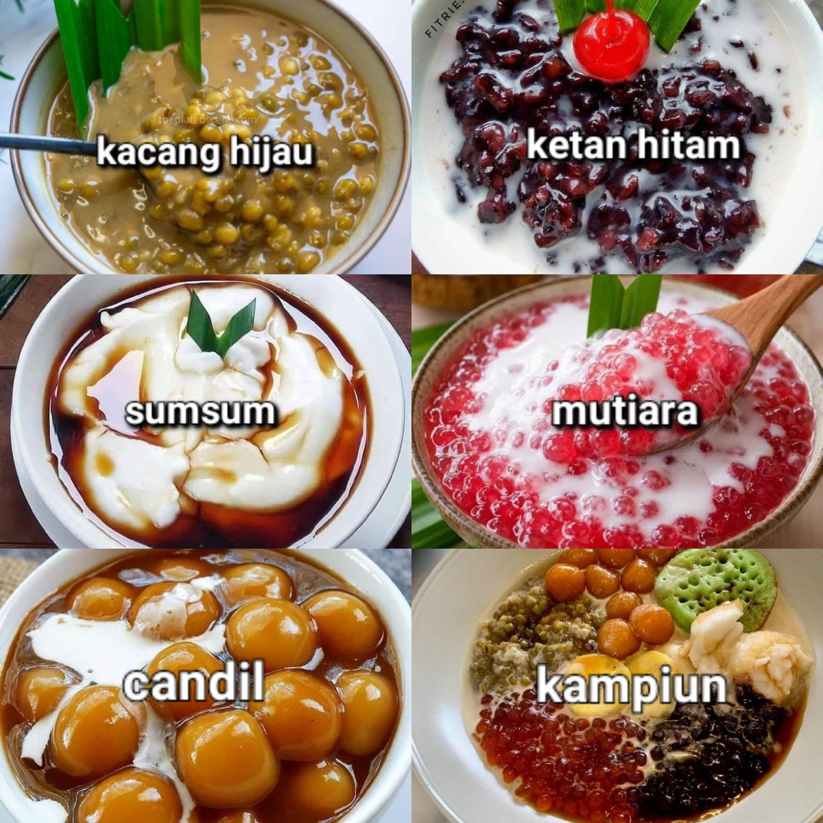 piscesgirle's tweet photo. dari 6 bubur manis ini, mana yang paling kamu suka? https://t.co/XaY3ScHYFe