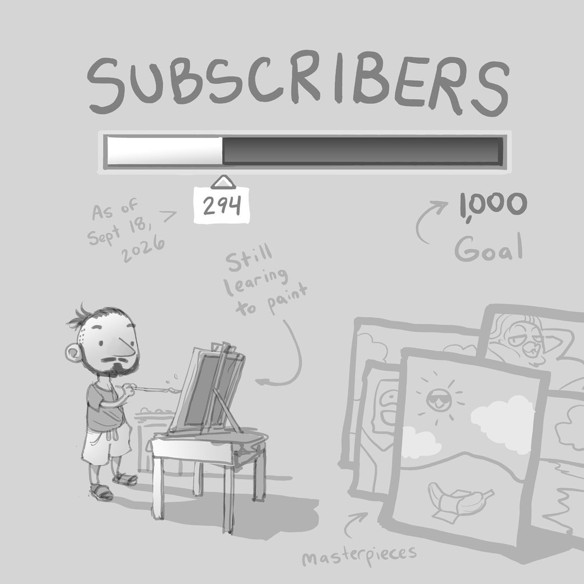 GPrime85's tweet photo. Psst... hey... do you like my comics? Help me reach my goal of 1,000 subs so I can draw more! https://t.co/QP65rCZhTk