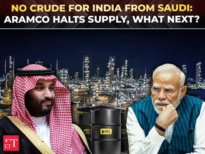 JSilverSurfur's tweet photo. BREAKING🚨
Saudi Aramco stops crude supplies to India. Here's why oil could get costlier.
Invest in crude oil producers in India, except ongc. https://t.co/tuwSymU8sz