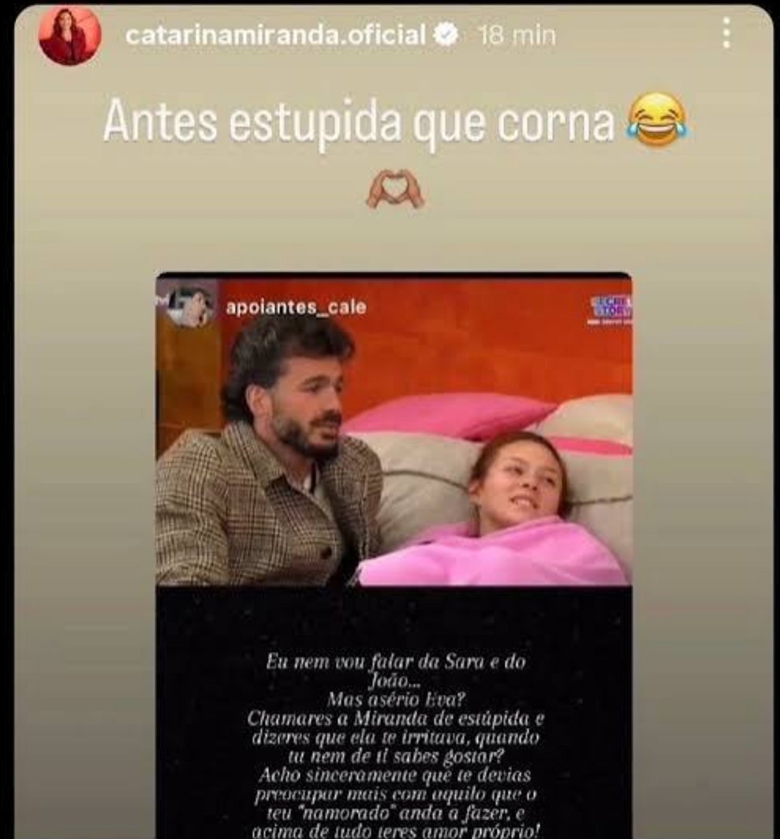 LSTW039444's tweet photo. Só a miranda é q pode jogar sujo, qualquer pessoa q desça ao nivel dela é crucificado, mais vale ser uma pessoa de merd@ q assim podes fazer o q quiseres.
#bbtvi #bballstars https://t.co/vvNePiVdsj