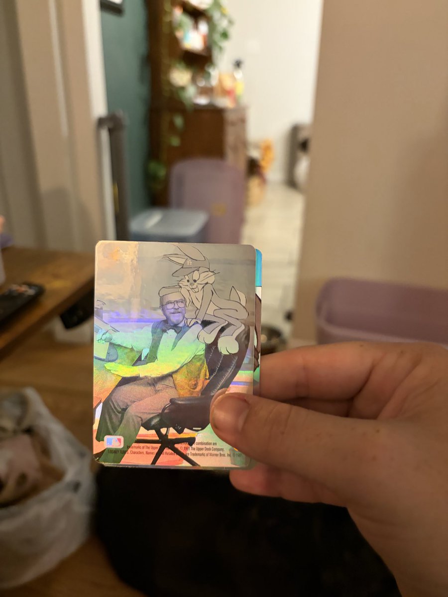 cardboardcollin's tweet photo. The holograms! A classic of 90’s upper deck set. Bugs and Griffey Jr is the most recognizable and sought after. Chuck Jones and Bugs is great too. We’ll see what else we can get through. https://t.co/kzWLh23gPu