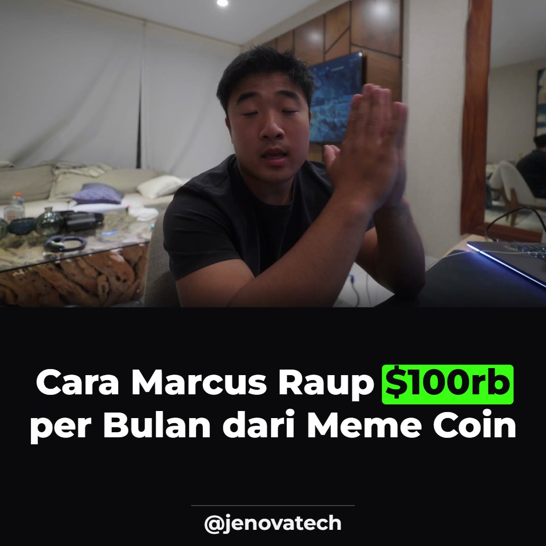 jenovatech's tweet photo. Marcus, trader meme coin, ngaku dapat profit sekitar $100.000 tiap bulan lewat strategi yang dia pakai. 🧵

Dia mulai video dengan minta maaf soal delay, terus ngenalin diri sebagai trader meme coin. https://t.co/Rl0wMpvui0