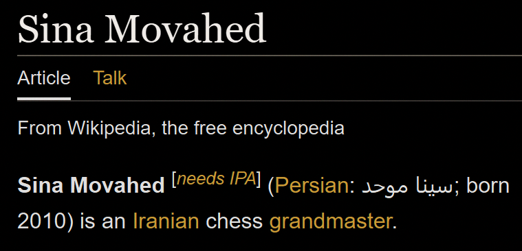 2xhy8's tweet photo. theres an iranian chess prodigy literally named seen a move ahead https://t.co/FErbHqC8LN