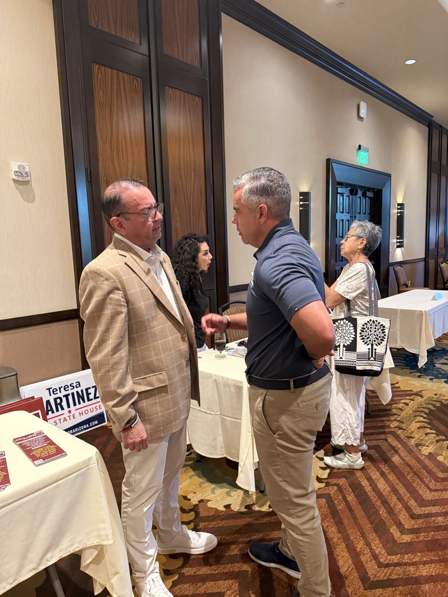 LopezForArizona's tweet photo. Had a great time at the Robson Ranch Republican Club’s Meet the Candidates event!
Always great talking with @JuanCiscomani about the future of Arizona and the issues facing our communities. #LD16 @TMartinez4AZ https://t.co/MlHYWfWFmV