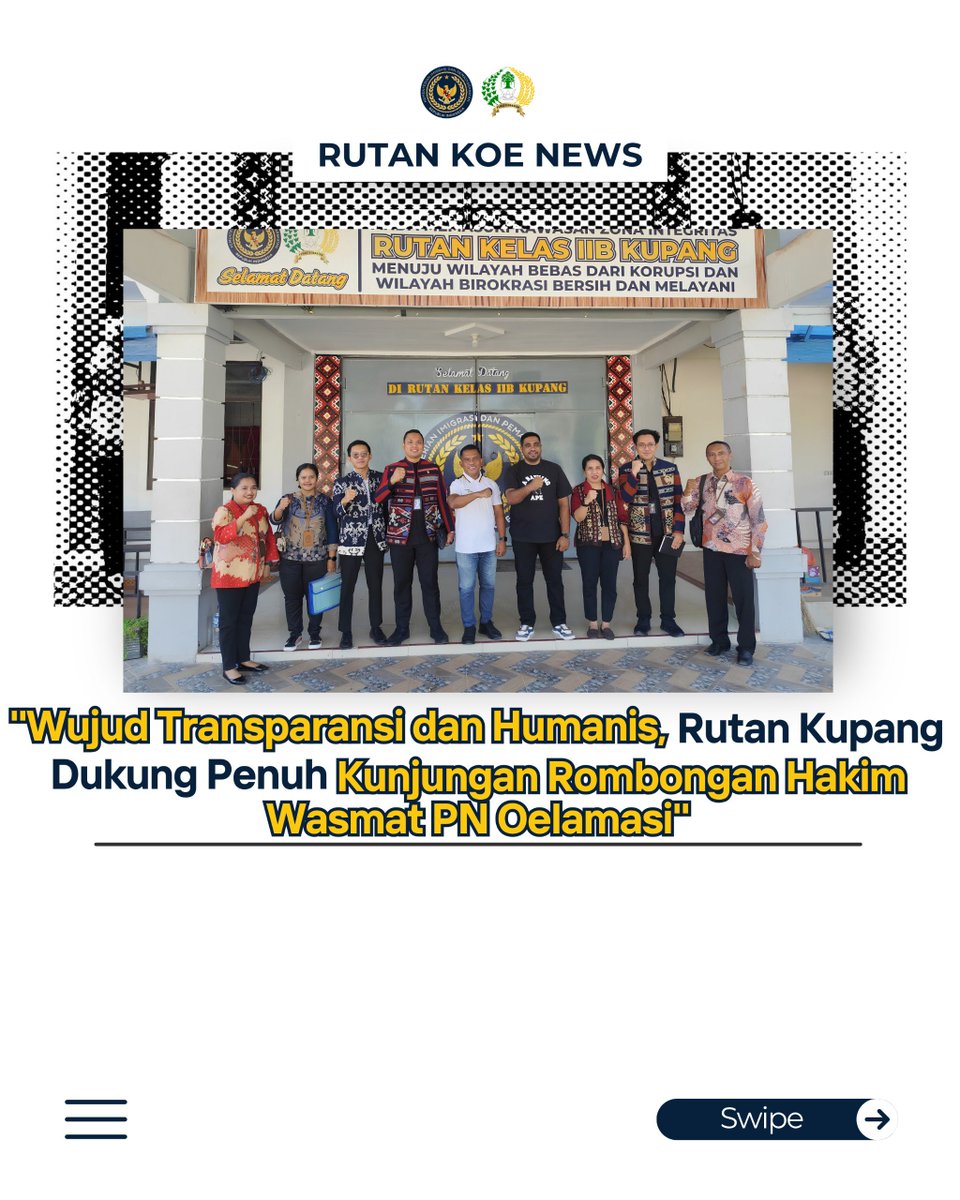 rutankupang's tweet photo. “Wujud Transparansi dan Humanis, Rutan Kupang Dukung Penuh Kunjungan Rombongan Hakim Wasmat PN Oelamasi” https://t.co/ZMK47EVOLT