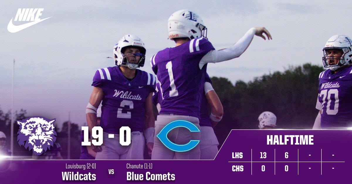 LouisburgSZ's tweet photo. Louisburg leads 19-0 at halftime after a 10 yard rushing touchdown by Max Amren! https://t.co/gT9xOrIlju