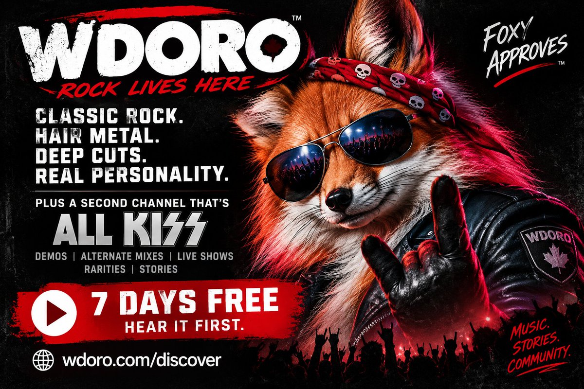 BennyDoro's tweet photo. 🎸 I’ve been building something for rock fans. Now I want you to try it.

It’s called WDORO.

Classic rock. Hair metal. Deep cuts. Stories. Personality. And a second channel devoted entirely to KISS called The Back Room.

You can hear samples before signing up.

I’m opening the first 50 free 7-day passes now. No credit card.

And tonight at 7 PM Pacific, KISS The Back Room takes over for three hours.

If something doesn’t work, tell me. You’re the first people through the door.

🎧 https://t.co/eeZRMU5jNs