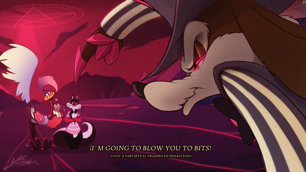 Moondolldreeams's tweet photo. I'm glad to know I was NEVER wrong about this ship, asdkljasnhndlkand   
#willerunner #sirpentius #cherribomb #roadrunner #willeecoyote #looneyhotel https://t.co/3kL5nc2oWw