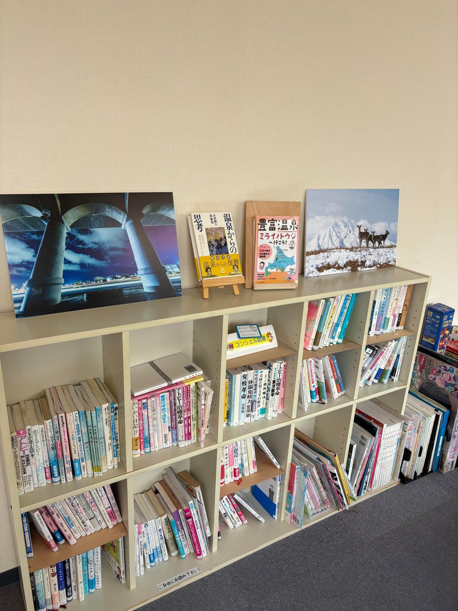 Toyotomi_onsen's tweet photo. 本日の豊富温泉      

晴れ／気温22℃      

コンシェルジュデスクの図書コーナーには
皮膚疾患についての書籍も色々ございます
お貸出しの可能ですので滞在中のリラックス
タイムにゆっくり読書はいかがでしょうか

営業時間 10:00〜21:00（最終入館20:30)
#ミライノトウジ #豊富温泉開湯100周年 https://t.co/FYtxV2sQaW