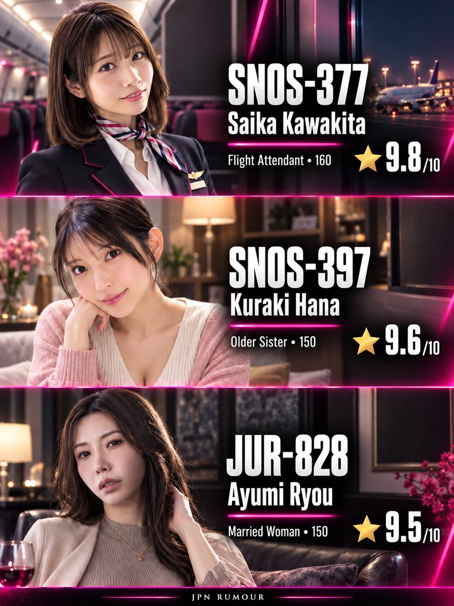 jpnrumour's tweet photo. Most Watched Japanese Dramas This Month 🇯🇵🔥

SNOS-377 — Saika Kawakita
SNOS-397 — Kuraki Hana
JUR-828 — Ayumi Ryou
SNOS-400 — Riri Nanatsumori
SNOS-399 — Asano Kokoro
SNOS-367 — Hayasaka Kanon
URE-140 — Tina Nanami
JUR-865 — Kimura Rei
DSOD-072 — Shiromine Miu https://t.co/hK9QKDOkyS
