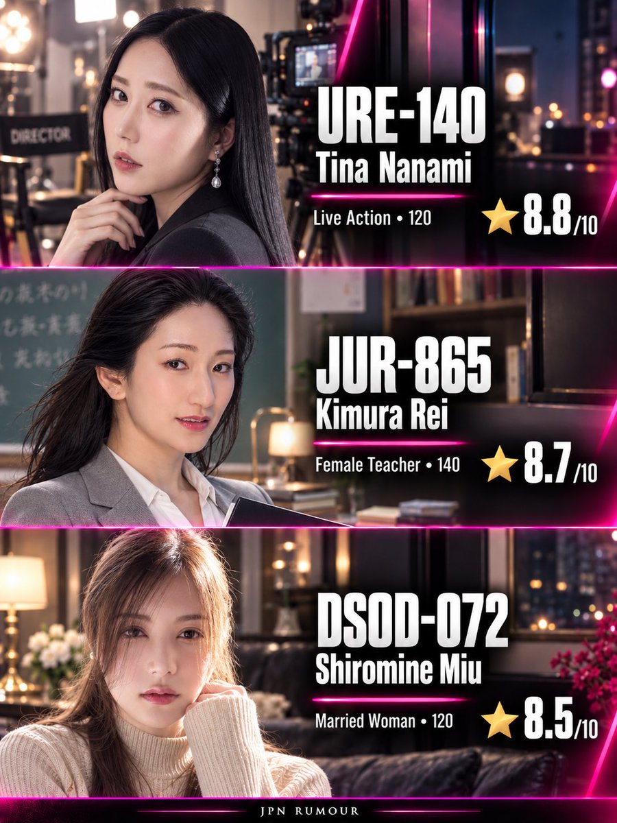jpnrumour's tweet photo. Most Watched Japanese Dramas This Month 🇯🇵🔥

SNOS-377 — Saika Kawakita
SNOS-397 — Kuraki Hana
JUR-828 — Ayumi Ryou
SNOS-400 — Riri Nanatsumori
SNOS-399 — Asano Kokoro
SNOS-367 — Hayasaka Kanon
URE-140 — Tina Nanami
JUR-865 — Kimura Rei
DSOD-072 — Shiromine Miu https://t.co/hK9QKDOkyS