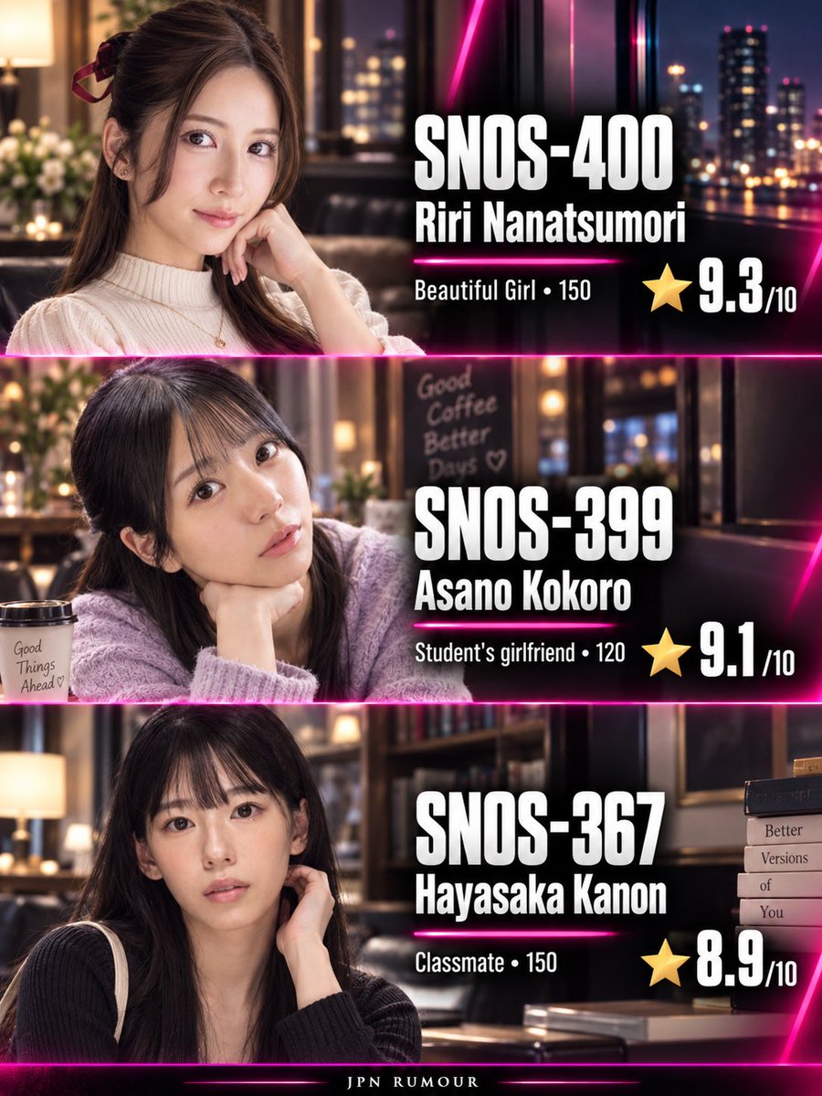 jpnrumour's tweet photo. Most Watched Japanese Dramas This Month 🇯🇵🔥

SNOS-377 — Saika Kawakita
SNOS-397 — Kuraki Hana
JUR-828 — Ayumi Ryou
SNOS-400 — Riri Nanatsumori
SNOS-399 — Asano Kokoro
SNOS-367 — Hayasaka Kanon
URE-140 — Tina Nanami
JUR-865 — Kimura Rei
DSOD-072 — Shiromine Miu https://t.co/hK9QKDOkyS