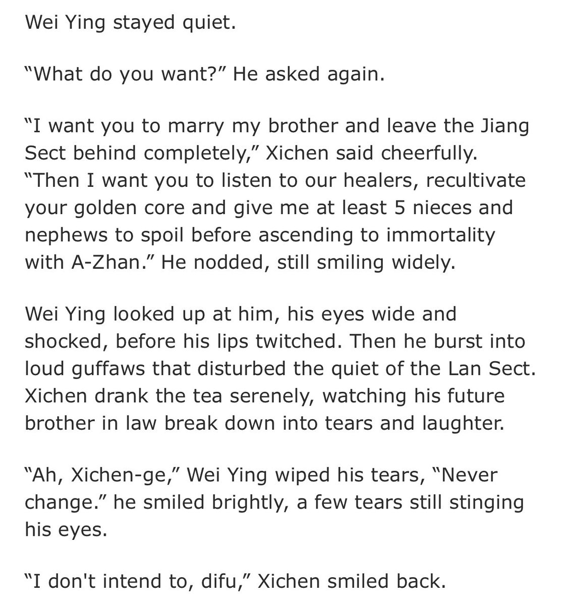 threeroar's tweet photo. lan xichen my kitten my baby my everything ilysfm pls never change fr
also him calling wei ying difu oh i just died with a smile on my face https://t.co/a9iMcVV8Bu