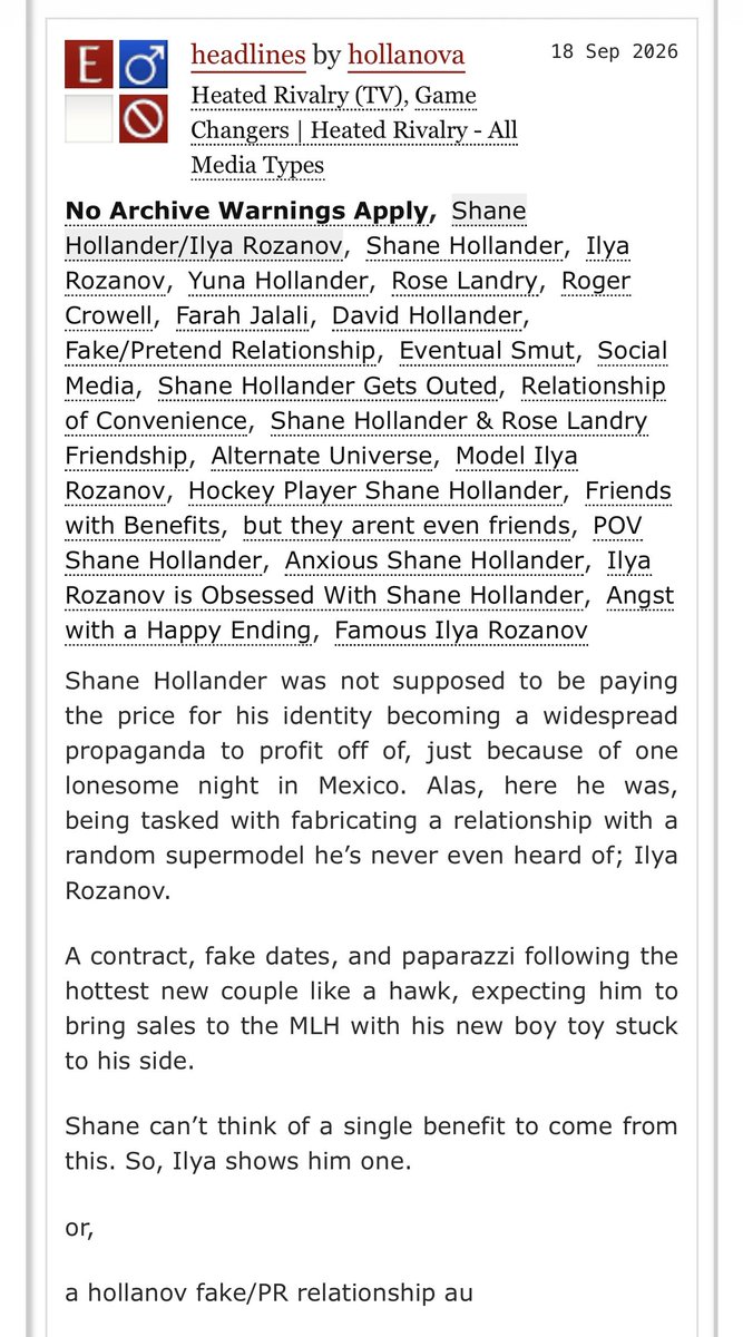 hollanqv's tweet photo. 📸headlines ─ a fake relationship hollanov au

˖ model ilya x hockey player shane
˖ eventual smut
˖ PR relationship
˖ social media aspects
˖ shane gets outed after kissing a guy in mexico
🔗 in replies! https://t.co/TuXfapCv7Z