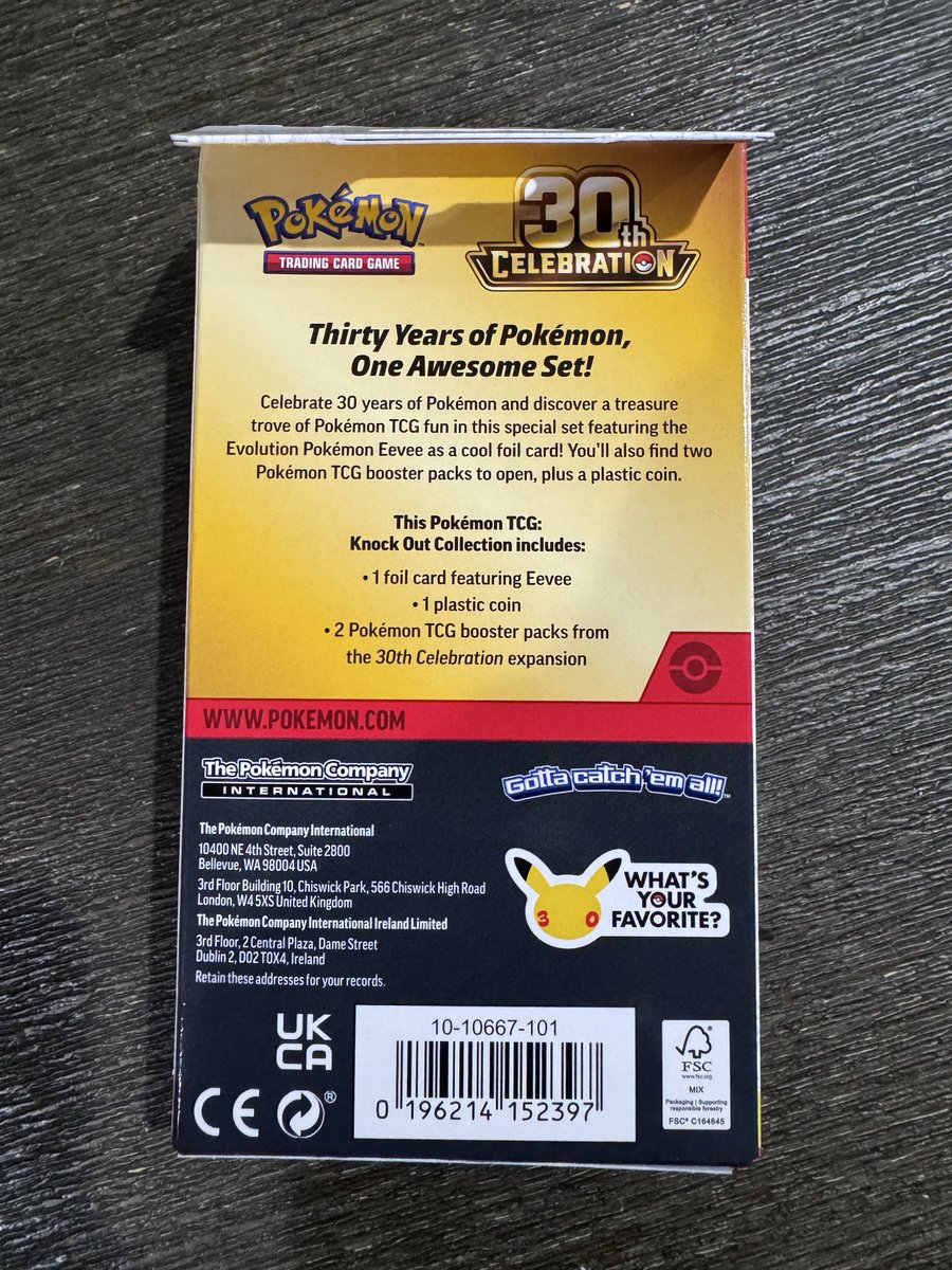 satoshifinds's tweet photo. Two packs. 12 foil cards. 2 guaranteed Pikachu rares… and roughly a 1-in-1,600 shot at an RGB Mew. 👀

This little Eevee Knock Out Collection is way more interesting than it looks.

Each 30th Celebration pack contains 5 foil cards + 1 foil Basic Energy, with 1 of 30 different Pikachu rares guaranteed in every pack.

Then you get this special Holofoil Eevee #116/128 with the 30th-anniversary Pikachu mark on top of it.

I ran the numbers on what TWO packs can actually hit…

It gets ridiculous fast. ↓