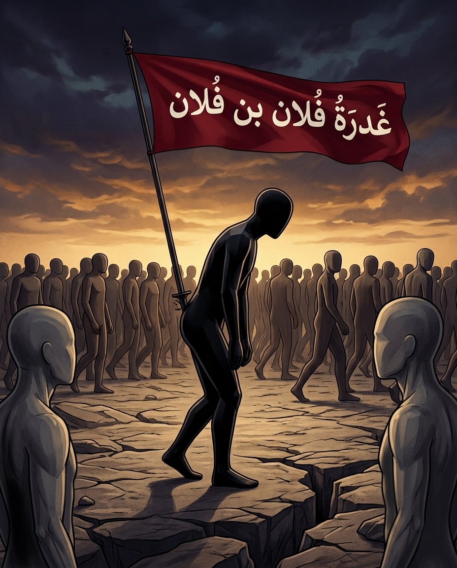 R98AMN's tweet photo. سمعت حديث للرسول صلى الله عليه وسلم بيقول : 
" إنَ الغَادِر يُنصَب لهُ لواءٌ يومَ القيامةِ ، فيُقال : هذهِ غَدرةُ فُلاَن بنِ فُلَان "
وفي رواية أخرى : "لكل غَادِرٍ لواء عند أسْتِهِ يَوْمَ القيامة، يُرْفَعُ لَهُ بِقَدْرِ غَدْرهِ، أَلَا وَلا غَادِرَ أعظم غَدْرًا مِن أمير عامة" https://t.co/7NV78fv2Nq