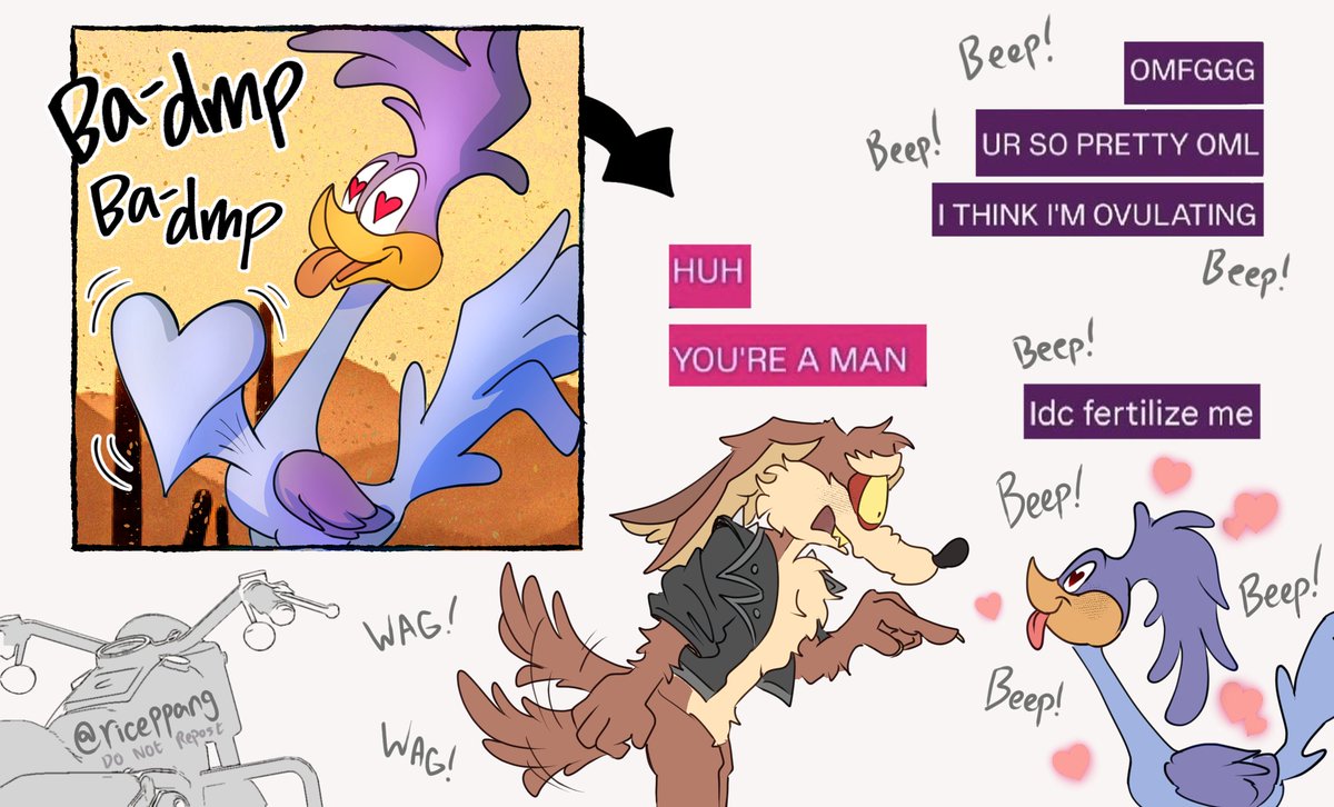 riceppang's tweet photo. God i love Wile E in a biker outfit, and you better believe Road Runner does too!

#wilerunner #wileroad #coyotevsacme #roadrage https://t.co/sBjgtR9uc4