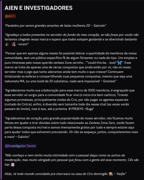 ZZZBR_OUT's tweet photo. Eu queria tirar um tempinho para pedir a vocês, para lerem os mais sinceros agradecimentos de toda a equipe de moderação do nosso Servidor!! 
Por favor leiam, foi de Coração😊
-🦊 https://t.co/4C8LGMucfc
