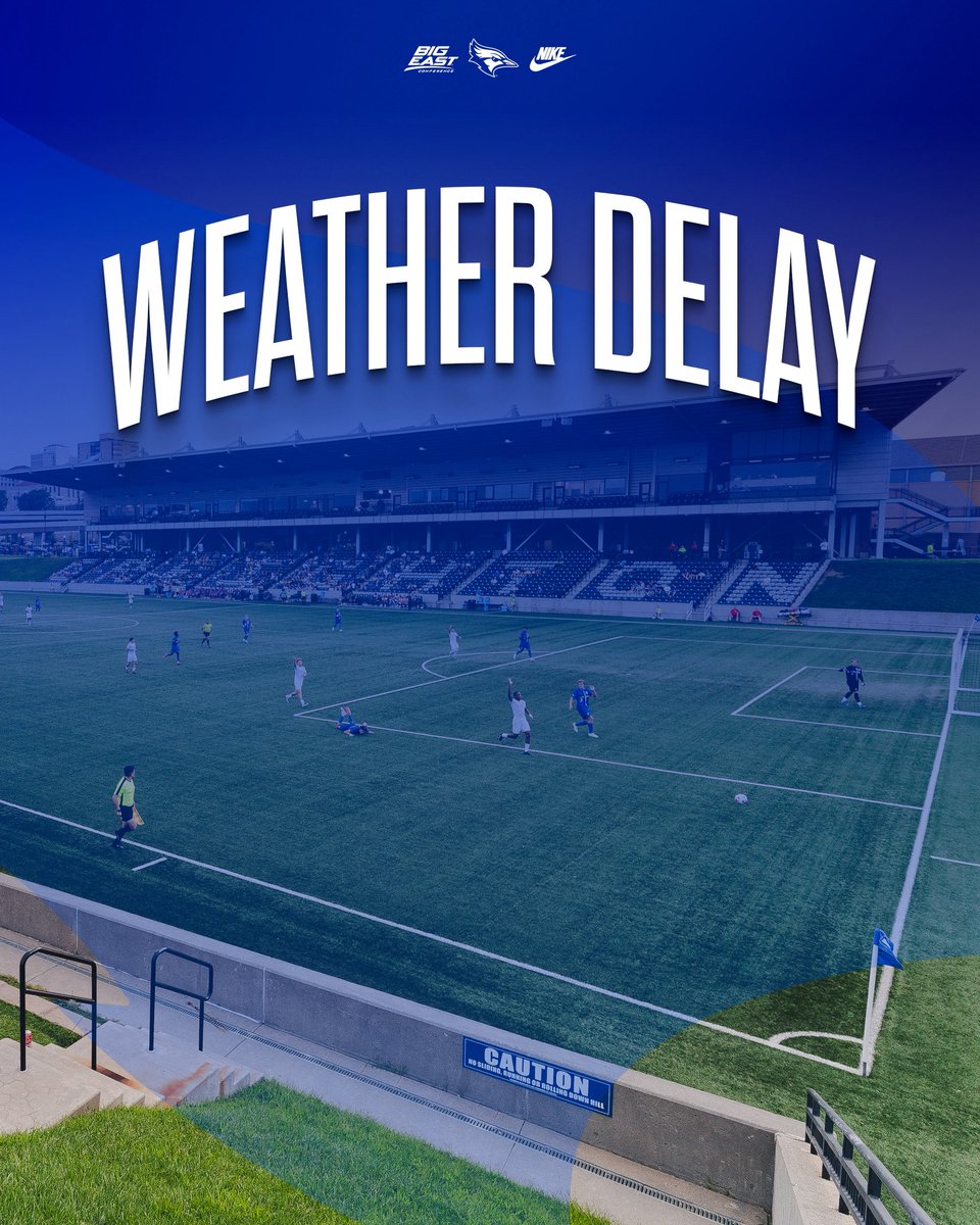 creightonmsoc's tweet photo. Tonight’s match against Providence is in a weather delay due to lightning in the area.
Stay tuned for updates.
#GoJays #CreightonMSOC https://t.co/BBa2GYqy1u