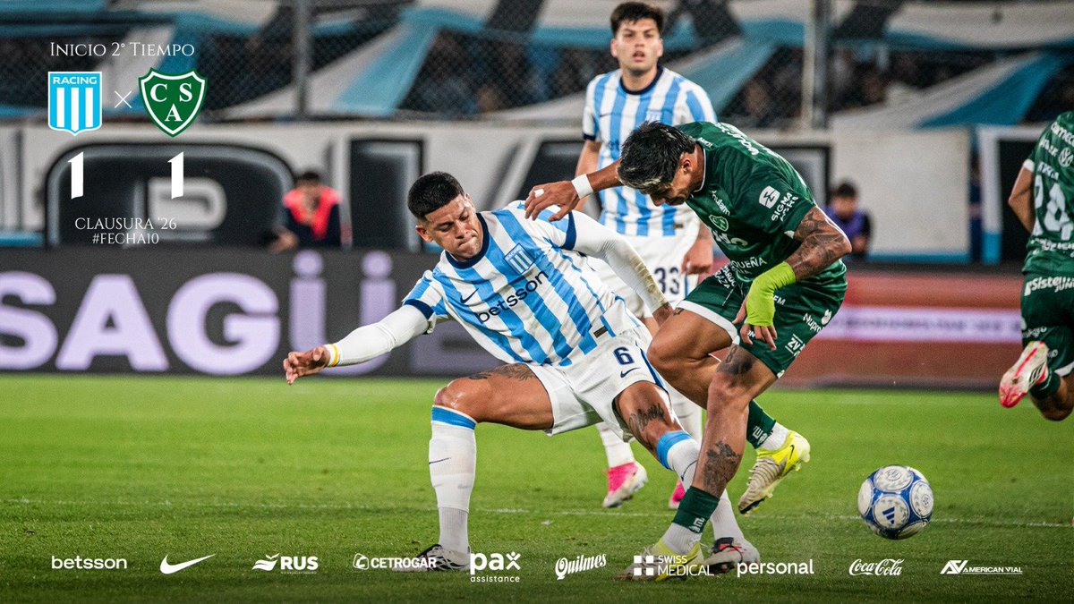 RacingClub's tweet photo. Comenzó el segundo tiempo. https://t.co/itl0ICA0BK