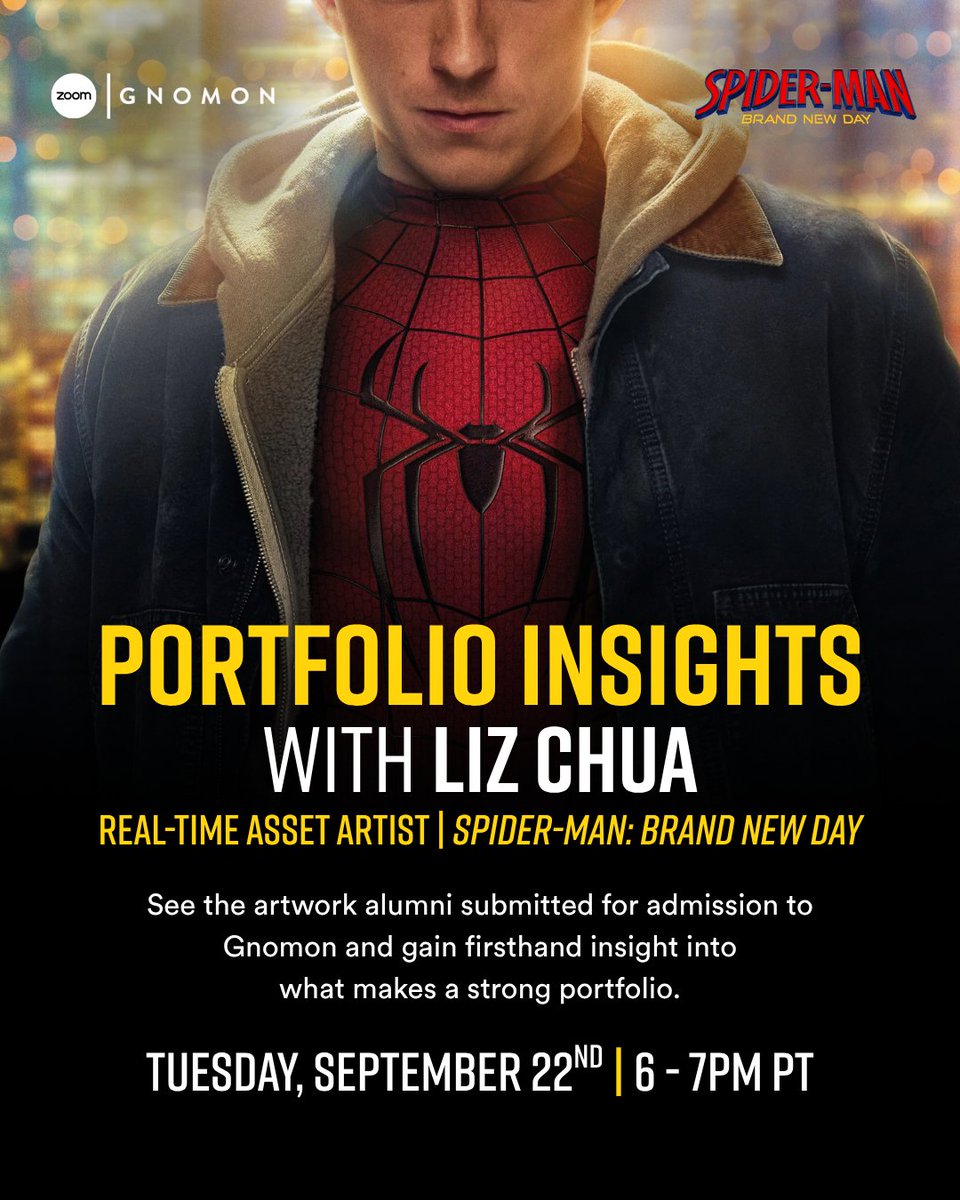 Gnomon_School's tweet photo. Tuesday, September 22nd, you'll be able to hear directly from alum Liz Chua about how she knew her Gnomon application portfolio was ready. Get the info you need to be confident when you click submit.
Register now at the link in replies.
#gnomon #artschool #artportfolio https://t.co/AwYibrK2az