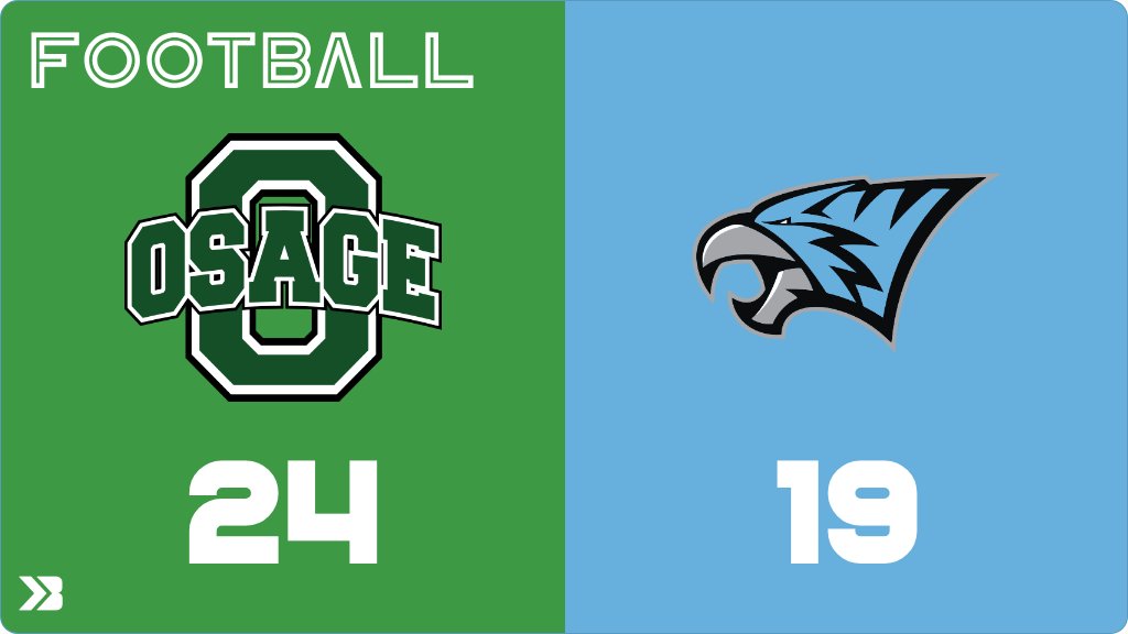 NFV_Football's tweet photo. Football (Varsity) Score Posted - North Fayette Valley TigerHawks lose to Osage Green Devils 24-19. https://t.co/o8Yzva5phi