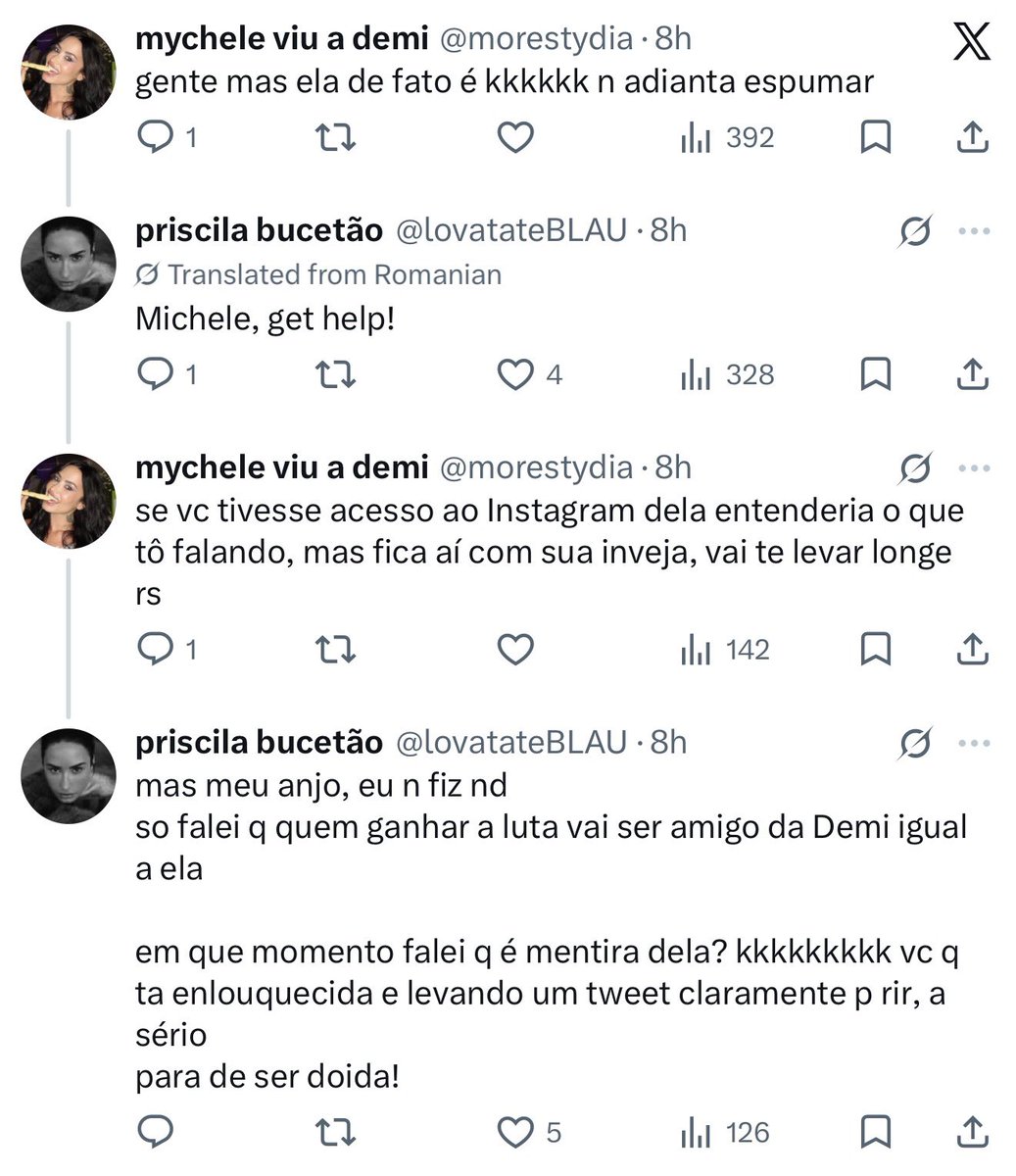 Anaaavatic's tweet photo. Essa aqui com certeza deve ser conta fake da patricia e da starover, pq so tem ela PERTUBANDO todo mundo que fala das amigas da demi que lambe o absorvente interno dela do lixo. https://t.co/LByw3xbiQK