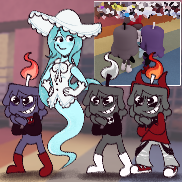 gegecreations's tweet photo. Connie and her goofy ass henchmen
(redraw of screenshot of me and my friends playing together 😭)
#dandysworld https://t.co/Cm9SRTdahJ