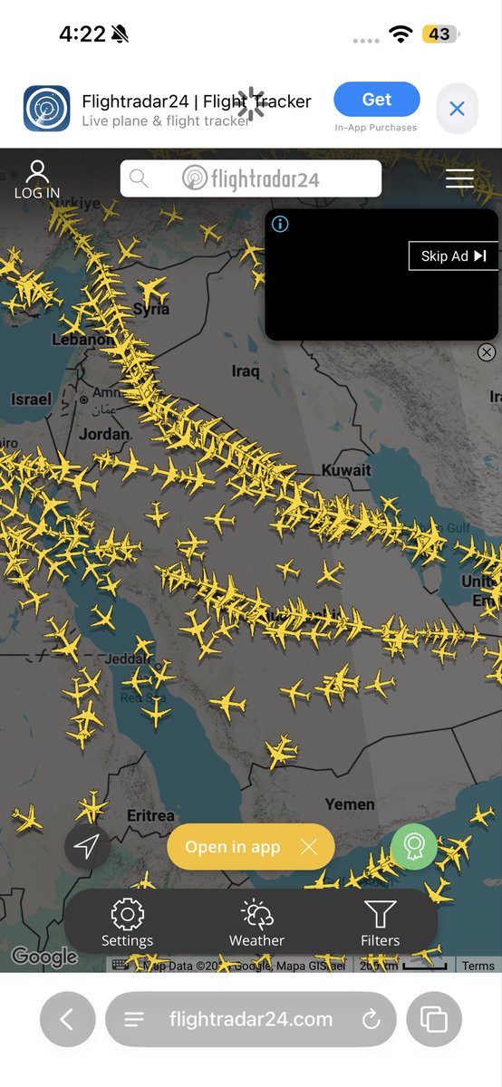 Imranist_007's tweet photo. @ShaykhSulaiman Saudi air space right now… don’t lie https://t.co/WDK0KHrHz5