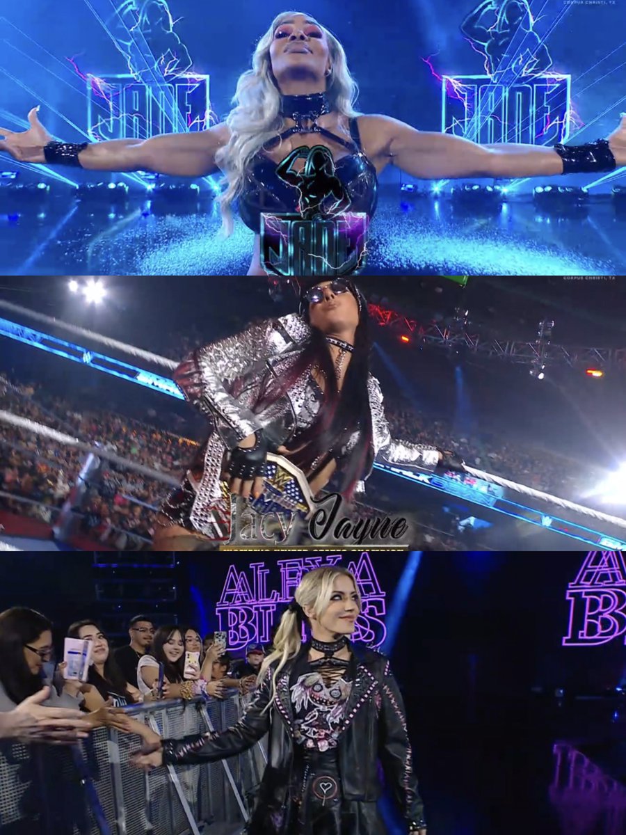 SKWrestling_'s tweet photo. Jade Cargill vs Jacy Jayne vs Alexa Bliss is underway now. https://t.co/pXs2xsyTDv