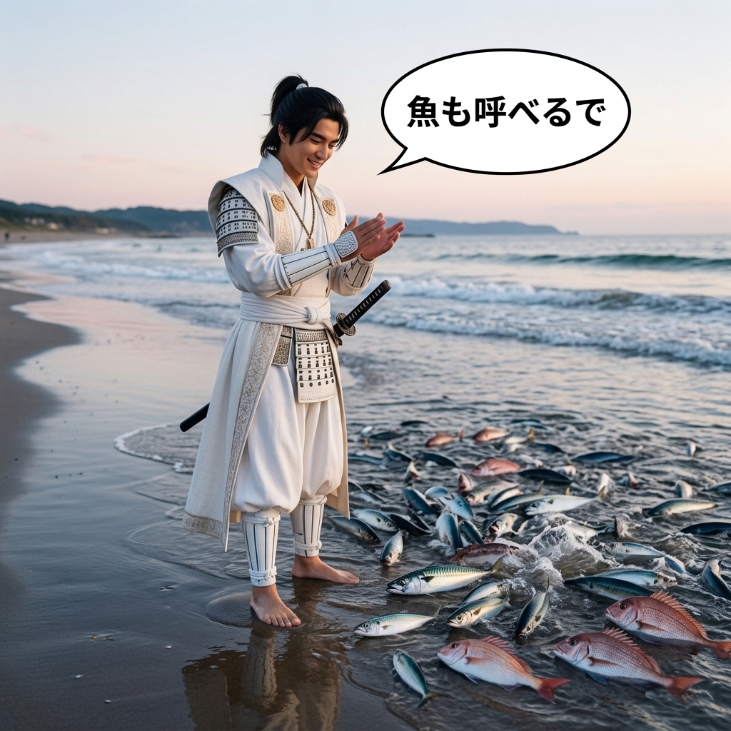timeleap_take's tweet photo. 海面を歩いてラスベガスのショーで儲ける天草四郎
「魚も呼べるで」

#現代に迷い込んだ偉人 #天草四郎 #ラスベガス #AI画像 https://t.co/jsz83f9Cqz