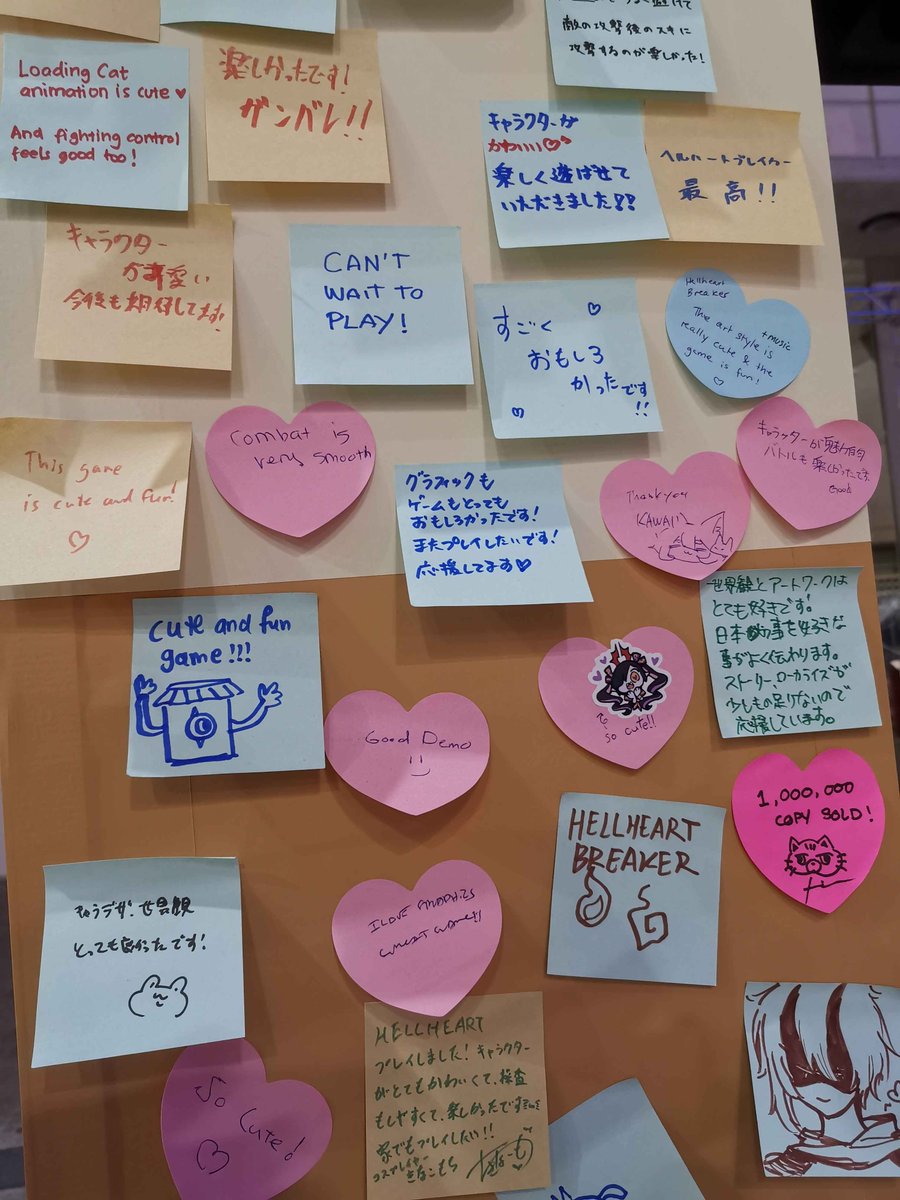 hellheartbreak's tweet photo. LOOK AT ALL THIS LOVE FROM TGS 2026!! 🥹💌

Thank you kap kap, every note means the world to us 🧡

Come visit at Hall 7, N03 (Red Dunes) &amp; Hall 9, C34 (Indies Area), and leave your own! 📍 https://t.co/oEnAEvmA7v