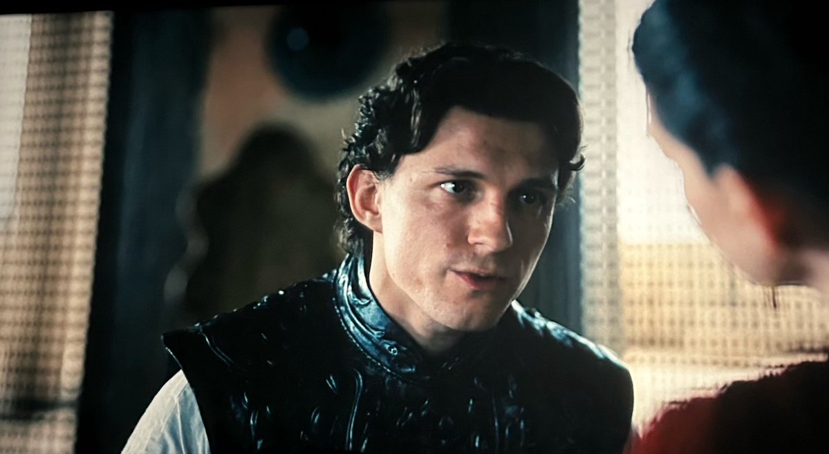 vampypaladin's tweet photo. not enough people are talking about tom holland’s natural aegyo as telemachus in the prince outfit https://t.co/7Cwszo20WH