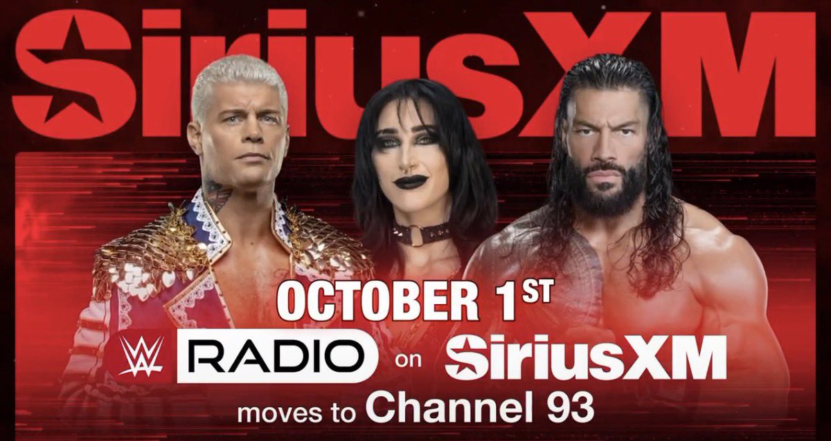 siriusxmwwe's tweet photo. Starting October 1st @siriusxm @WWE Radio moves from Channel 156 to Channel 93! https://t.co/WEoE27L5dP