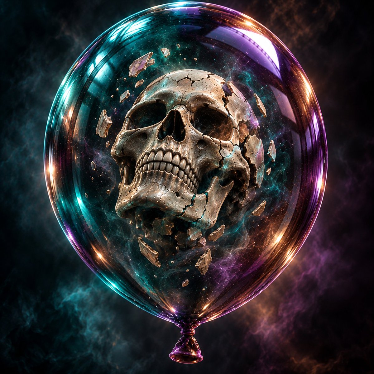 Balloonaxis's tweet photo. Same Head. Different Stories.

Introducing H010 — The Fragment.

A fractured skull enclosed inside an iridescent balloon, surrounded by floating fragments and luminous energy.

One head. Many selves.

SKULL BALLOON.

#SkullBalloon #NFT https://t.co/8svvzIvQmt
