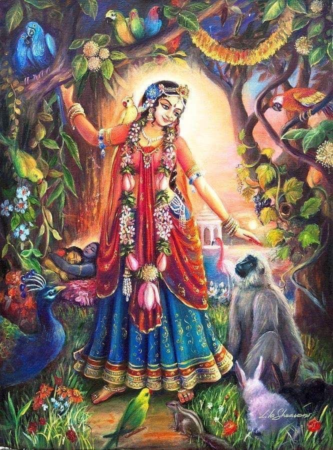 Nirmatsarau's tweet photo. "Today is Rādhārāṇī's appearance day.

Rādhārāṇī is Hari-priya—very dear to Kṛṣṇa. So if we approach Kṛṣṇa through Rādhārāṇī, through the mercy of Rādhārāṇī, then it becomes very easy."

Śrīla Bhaktivedānta Svāmi Prabhupāda
Rādhāṣṭamī 1971

🙏🏽🪷 🪷🪷🪷🪷🪷🪷🪷🪷🪷🙏🏽 https://t.co/RwcThZHt8c