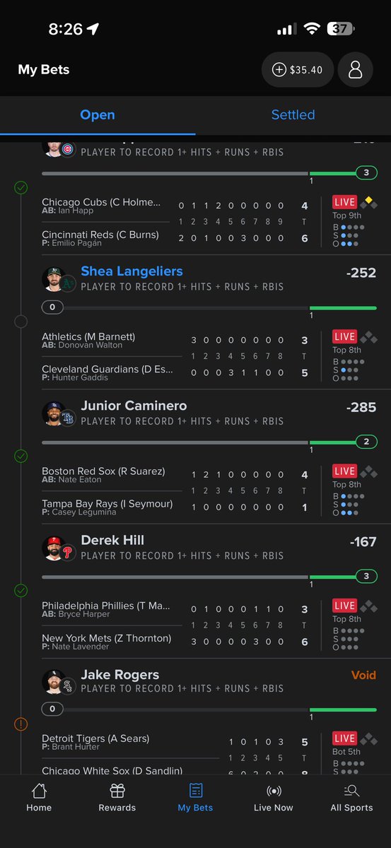 cartyairsir's tweet photo. 7 leg parlay she Langliers 0-3 comes up to the plate to complete the parlay an hits into a double play https://t.co/0cAfWDZnqg
