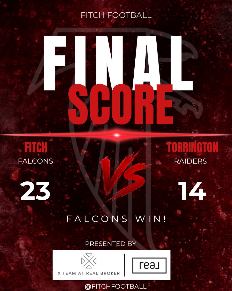 football_fitch's tweet photo. The Falcons move to 2-0 with a 23-14 victory over Torrington on Youth Night.
A huge thank you to Groton Mystic Falcons Youth Football/Cheer League for showing up, bringing the energy and cheering us on all night.
One program. One community.
#Timeisnow #FalconPride #Cthsfb https://t.co/W5M51cT1IK