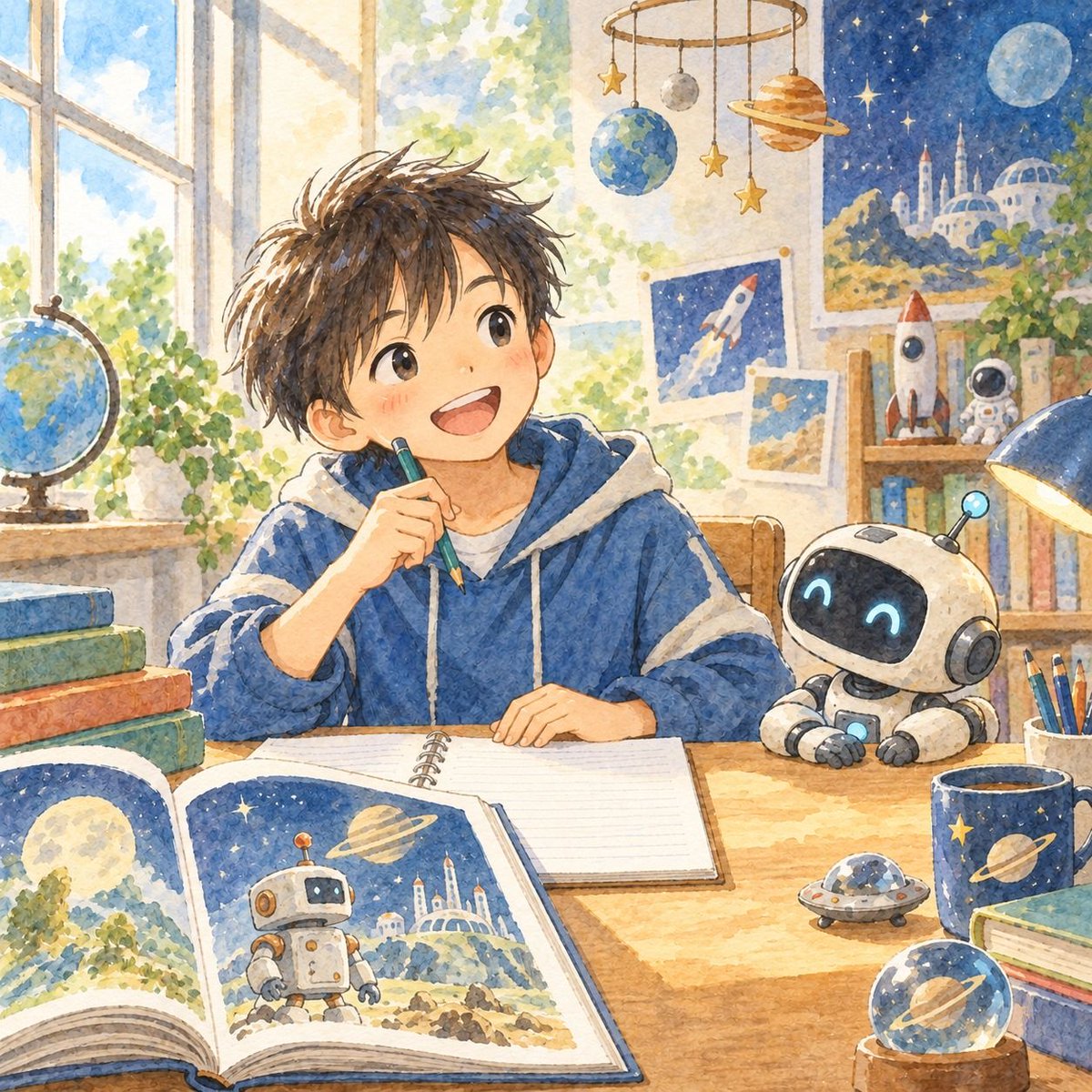 LiteraArts's tweet photo. 物語を短くするだけが、「要約」ではありません。

星新一のショートショート
『きまぐれロボット』より
「新発明のマクラ」を読みました。

音読したあと、

「いつ・どこで・だれが・どうした？」

を手がかりに、
物語の流れを一つずつ整理していきます。

何が起こったのか。
次にどうなったのか。
そして、どんな結末を迎えたのか。

8コママンガを要約するときと同じように、
出来事を順番に並べながら、
「これは残したい」という大切な情報を選ぶ練習です。

最後まで丁寧に物語を追い、
自分の言葉で内容をまとめることができました。

読んだものを、もう一度組み立て直す。

そうすることで、
物語をただ「読む」だけでは見えにくかった
文章の骨組みが、少しずつ見えてきます。

#国語教室
#要約
#読解力
#星新一
#言葉にする力