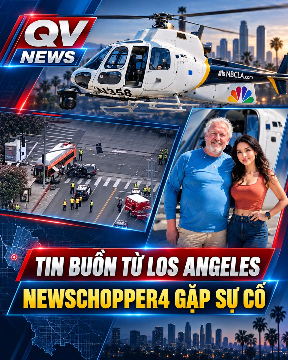 QuocVoNews's tweet photo. TIN BUỒN TỪ LOS ANGELES: NEWSCHOPPER4 GẶP NẠN, BA NGƯỜI KHÔNG QUA KHỎI

Một thảm kịch đau lòng vừa xảy ra trong ngành truyền thông tại Los Angeles.

Tối ngày 15/9/2026, trực thăng NewsChopper4 đang thực hiện nhiệm vụ đưa tin cho NBC4 Los Angeles và Telemundo 52 thì bất ngờ gặp nạn tại khu vực Chatsworth, thuộc thung lũng San Fernando.

Thời điểm đó, tổ bay đang theo dõi hiện trường một vụ va chạm nghiêm trọng giữa xe SUV và xe buýt Metro. Vụ tai nạn giao thông này trước đó đã khiến hai người thiệt mạng và nhiều người khác bị thương.

Trên trực thăng có hai thành viên: nữ phóng viên hàng không Eliana Moreno, 38 tuổi, và phi công kỳ cựu George Marciniw. Cả hai đều không qua khỏi.

Đau lòng hơn, khi trực thăng rơi xuống khu vực bên dưới, anh Edy Gutierrez Mejia, 29 tuổi, đang có mặt trên mặt đất cũng thiệt mạng. Như vậy, vụ rơi trực thăng đã cướp đi sinh mạng của tổng cộng ba người.

Eliana Moreno là một gương mặt quen thuộc với khán giả của NBC4 và Telemundo 52. Cô không chỉ tường thuật mà còn trực tiếp ghi lại những hình ảnh từ trên không, góp phần đưa thông tin nhanh chóng đến người dân miền Nam California.

Phi công George Marciniw là một người có hơn 30 năm kinh nghiệm trong ngành hàng không và từng đào tạo nhiều phi công trẻ. Một số thông tin trên mạng cho rằng ông đã có hơn 14.000 giờ bay, nhưng con số này hiện chưa được các cơ quan chức năng hoặc những nguồn tin chính thống xác nhận.

Điều khiến nhiều người bàng hoàng là họ đã dành nhiều năm bay trên bầu trời Los Angeles để đưa tin về cháy rừng, truy đuổi và những vụ tai nạn nguy hiểm. Nhưng lần này, chính họ lại trở thành nạn nhân trong lúc đang làm nhiệm vụ.

Nguyên nhân khiến NewsChopper4 rơi vẫn chưa được kết luận. Ủy ban An toàn Giao thông Quốc gia Hoa Kỳ, NTSB, phối hợp với Cục Hàng không Liên bang, FAA, đang thu thập dữ liệu, kiểm tra xác trực thăng và phân tích những hình ảnh cuối cùng được truyền về từ máy bay.

Cho đến khi kết quả điều tra chính thức được công bố, chúng ta không nên vội vàng khẳng định trực thăng gặp trục trặc động cơ hay quy trách nhiệm cho bất kỳ cá nhân hoặc tổ chức nào.

QV News xin gửi lời chia buồn sâu sắc đến gia đình của phóng viên Eliana Moreno, phi công George Marciniw và anh Edy Gutierrez Mejia, đồng thời tưởng nhớ những nạn nhân trong vụ va chạm xe buýt mà họ đang thực hiện nhiệm vụ đưa tin.

Đằng sau mỗi hình ảnh từ trên cao mà khán giả nhìn thấy là những con người đang âm thầm đối mặt với hiểm nguy để mang thông tin đến cộng đồng. Sự ra đi của họ là một mất mát đau lòng đối với gia đình, đồng nghiệp và toàn thể ngành truyền thông tại miền Nam California.

#quocvonews, #tintuc