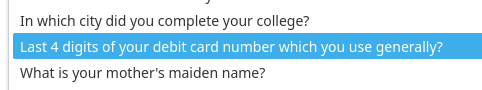 TransGirlLinux's tweet photo. WHAT THE FUCK KINDA 2FA QUESTION IS THIS???? https://t.co/igYLDsWmfX