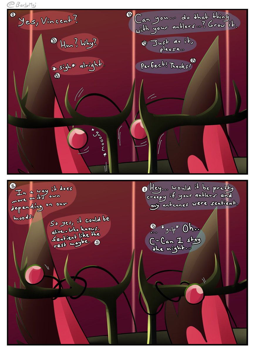 BerlyMej's tweet photo. #UnusualRSweek
Day 5: #AntennaHornStatic also (#AntennaAntler )
Just as items are sentientโฆ are their antennas and antlers sentient? Who knows~ all this made Vox anxious. All he needs is his daily does of Alastor ๐คญ
#HazbinHotel #RadioStatic #StaticRadio #VoxAl #Vox #Alastor https://t.co/s5NBT8tDtt