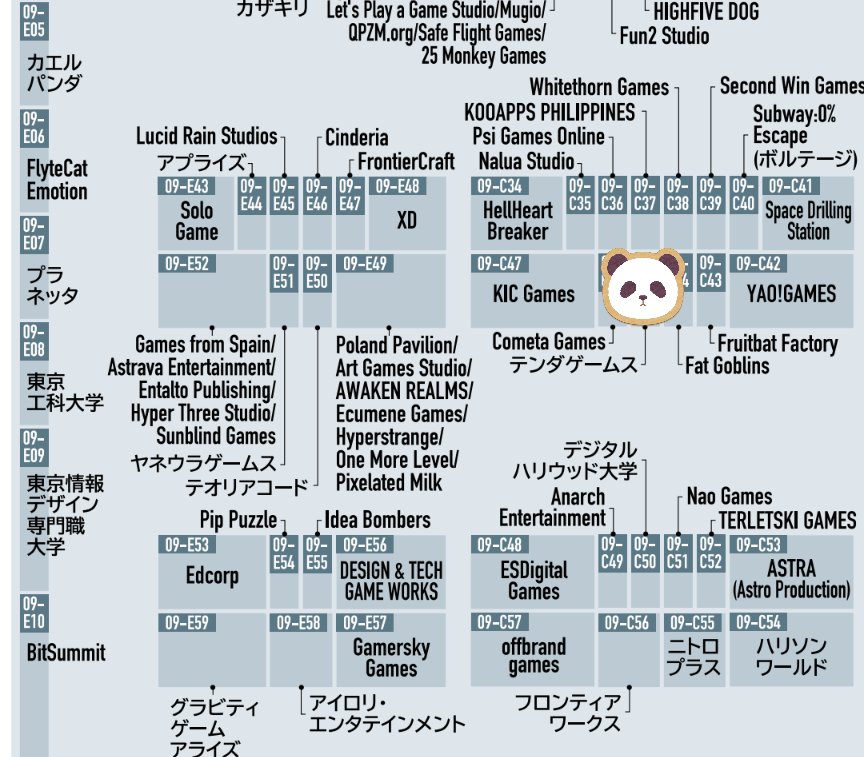 TENDAGAMESIndie's tweet photo. @mamezo33 突然失礼いたします
テンダゲームスと申します！

当社ブースはホール9「インディーゲーム コーナー」の、ホール10側から2列目、パンダ🐼のところにおります。もしTGSにてお立ち寄りいただけるようでしたらぜひご参考ください。 https://t.co/ftkPqPHG4r