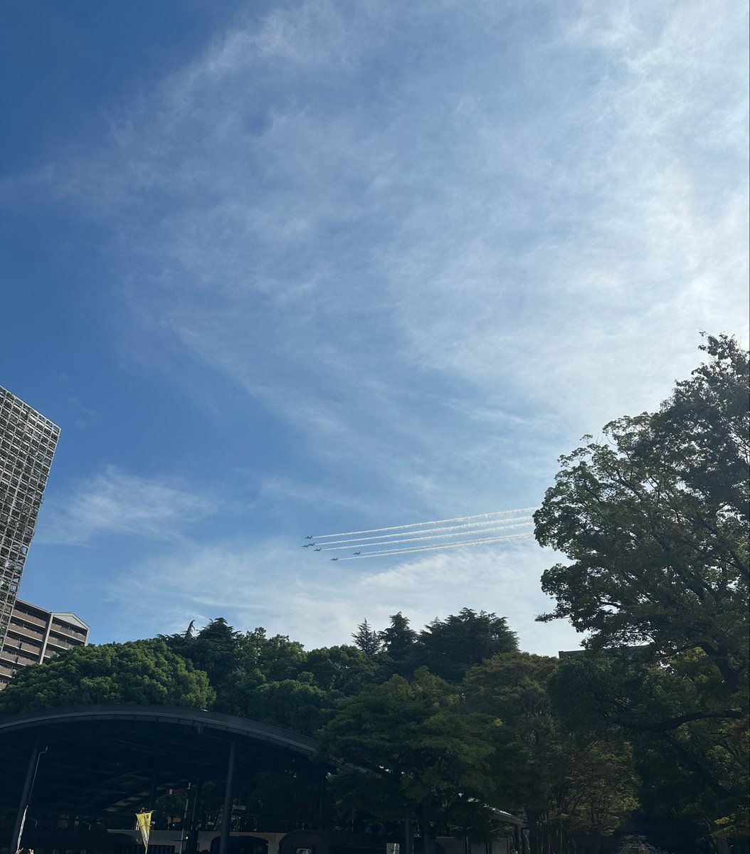 te2river's tweet photo. ブルーインパルス
見逃した！と思ったら、何回も来てくれるのね

なんてか見れたのでなんばに向かいます

シルバーウィークなので駅は激混みや😅 https://t.co/6t09xlI9m8