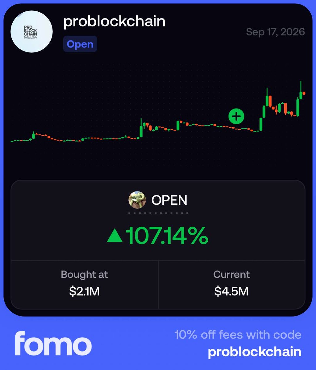 PRO_BLOCKCHAIN's tweet photo. Your next memecoin idea might already be in another degen’s wallet 👀

Track meme traders on Fomo. Study their moves. Build your own edge.

Join through our referral:
https://t.co/JUCQiA4rjf

Code: problockchain — 10% off fees https://t.co/FrhAL4lpGq